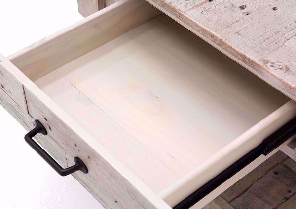 Drawer Details for the White All Wood Shawnalore Coffee Table by Ashley Furniture | Home Furniture Plus Bedding