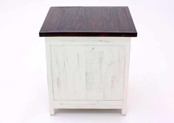 White and Brown Pueblo End Table Showing the Side View | Home Furniture Plus Bedding