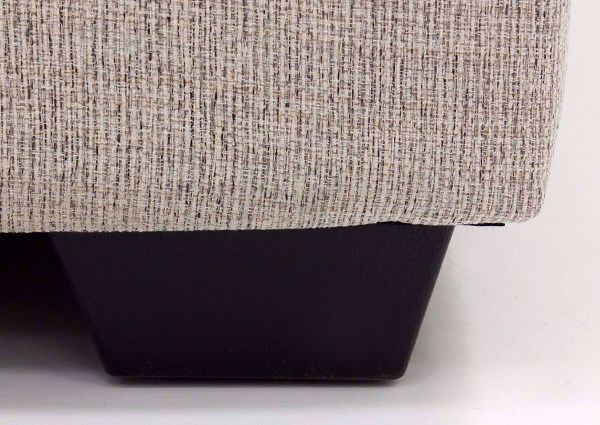 Bottom Corner and Foot of the Off White Marciana Ottoman by Ashley Furniture | Home Furniture Plus Bedding