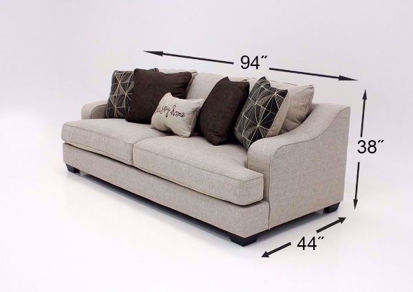 Dimension Details on the Off White Marciana Sofa by Ashley Furniture | Home Furniture Plus Bedding