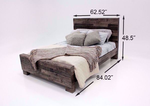 Measurement Details on the Gray Brown Derekson Queen Size Bed by Ashley Furniture | Home Furniture Plus Bedding