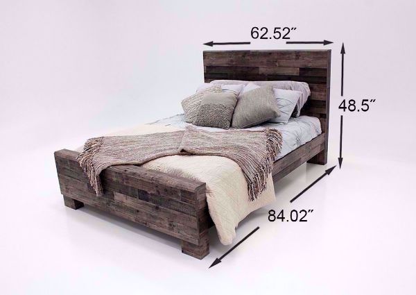 Measurement Details on the Gray Brown Derekson Queen Size Bed - Part of the Derekson Bedroom Set by Ashley Furniture | Home Furniture Plus Bedding