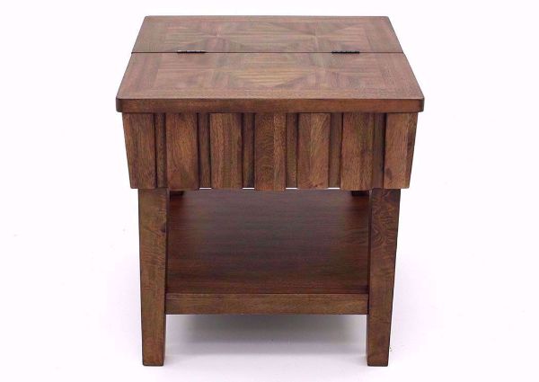 Front View of the Light Brown Rowenbeck End Table by Ashley Furniture | Home Furniture Plus Bedding