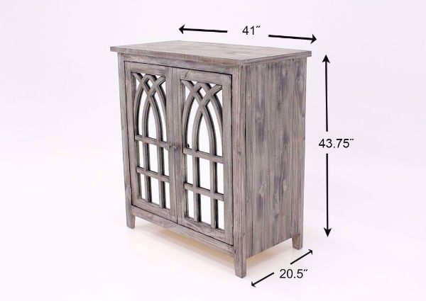 Distressed Gray Cathedral 2 Door Cabinet Dimensions | Home Furniture Plus Bedding
