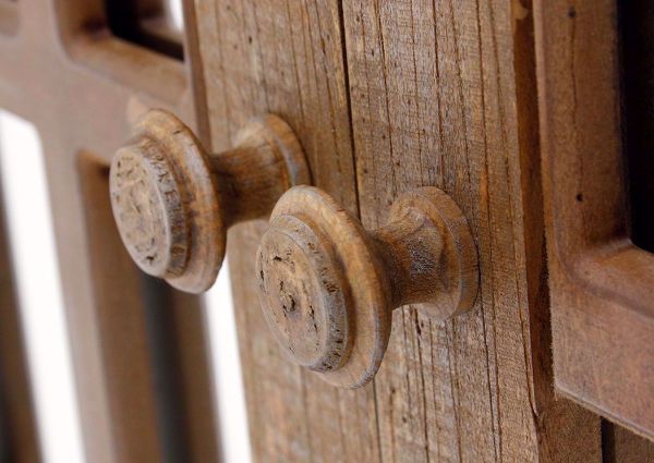 Cathedral 2 Door Cabinet, Light Brown, Door Knobs | Home Furniture Plus Bedding