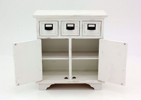 Chipilo Cabinet, White, Front Facing, Cabinet Open | Home Furniture Plus Bedding