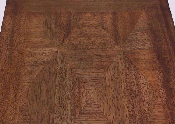 Close Up of Diamond Patterned Table Top on the Light Brown Rowenbeck Chairside End Table by Ashley Furniture | Home Furniture Plus Bedding