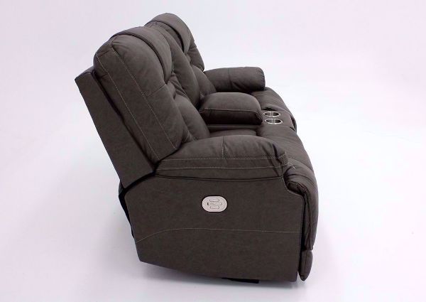 Side View With Recliners Closed on the Gray Wurstrow Power Reclining Loveseat by Ashley Furniture | Home Furniture + Bedding