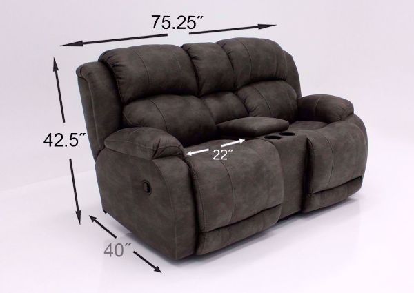 Dimension Details on the Denali Reclining Loveseat by HomeStretch | Home Furniture Plus Bedding