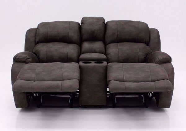 Front Facing View of Partially Reclined Dual Recliners on the Denali Reclining Loveseat by HomeStretch | Home Furniture Plus Bedding