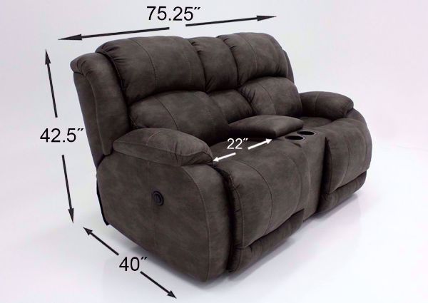 Dimension Details on the Denali Power Reclining Loveseat by HomeStretch | Home Furniture Plus Bedding