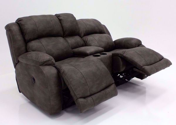 Partially Reclined Dual Recliners on the Denali Power Reclining Loveseat by HomeStretch | Home Furniture Plus Bedding