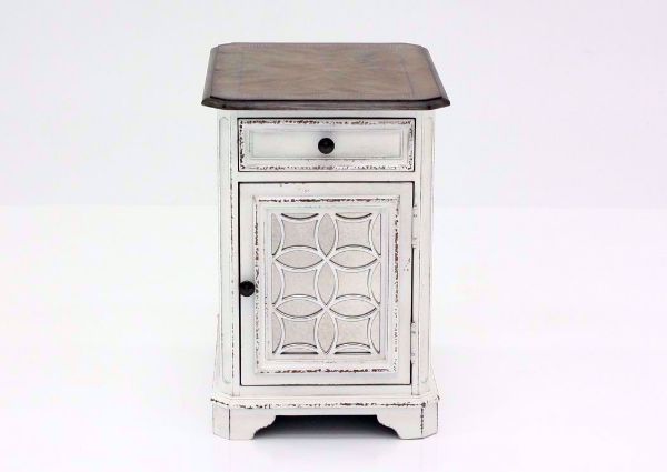Distressed White Magnolia Manor Chairside End Table, Front Facing | Home Furniture Plus Mattress