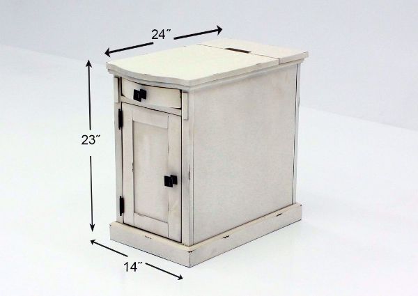 Dimension Details on the Laflorn Chairside End Table by Ashley Furniture with White Finish | Home Furniture Plus Bedding