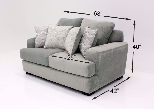 Cooper Loveseat, Platinum Gray, Dimensions | Home Furniture Plus Bedding