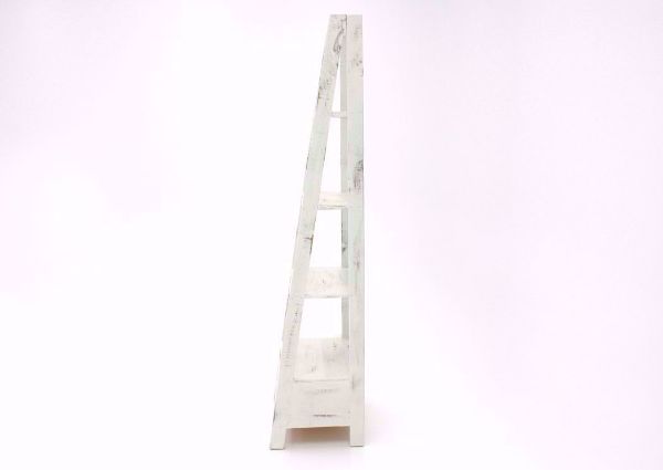 Rustic White Ladder Bookcase Side View | Home Furniture Plus Bedding