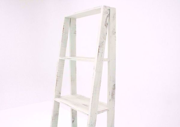 Rustic White Ladder Bookcase Showing the Top Portion of the Ladder | Home Furniture Plus Bedding