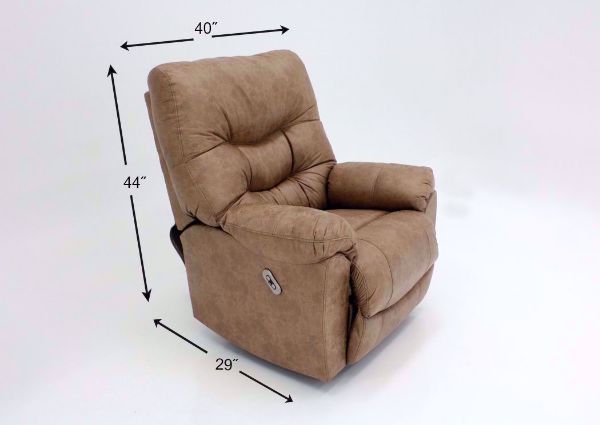 Light Brown Marshall POWER Rocker Recliner Dimensions | Home Furniture Plus Bedding