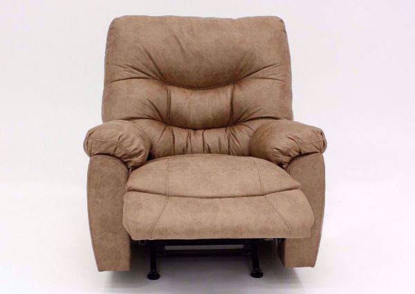 Light Brown Marshall POWER Rocker Recliner, Front Facing with the Chaise Up | Home Furniture Plus Bedding