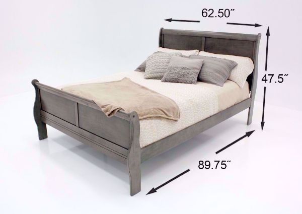 Gray Louis Philippe Queen Size Bed Dimensions | Home Furniture Plus Bedding