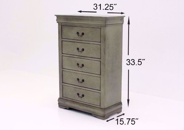 Gray Louis Philippe Chest of Drawers Dimensions | Home Furniture Plus Bedding