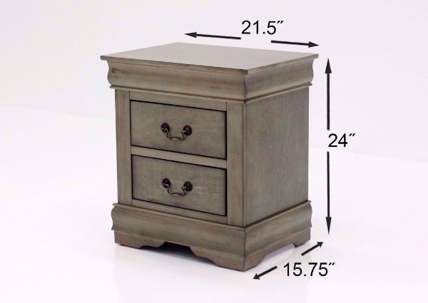 Gray Louis Philippe Nightstand Dimensions | Home Furniture Plus Mattress
