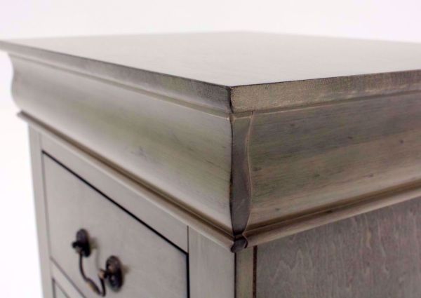 Gray Louis Philippe Nightstand Showing the Top Edge Detail | Home Furniture Plus Mattress