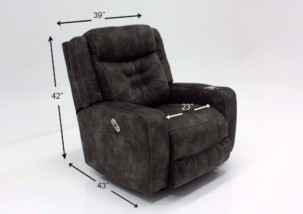 Quantum Power Rocker Recliner, Gray, Dimensions | Home Furniture Plus Bedding