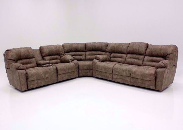 Legacy POWER Reclining Sectional, Tan, Front Facing | Home Furniture Plus Bedding
