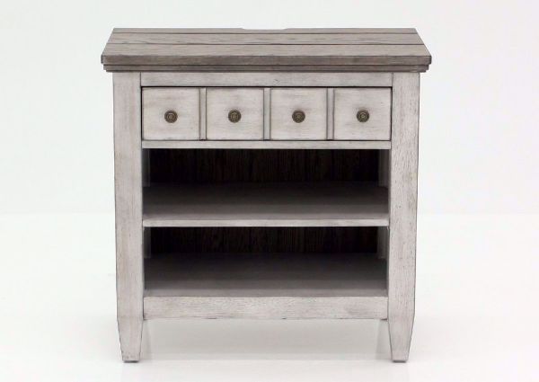 Rustic White Heartland Nightstand Facing Front | Home Furniture Plus Mattress