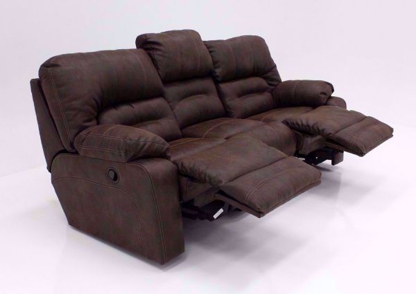 Brown Legacy Reclining Sofa at an Angle in the Reclined Position | Home Furniture Plus Bedding