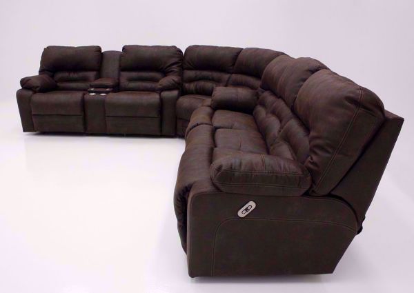 View from the Right Side of the Brown Legacy POWER Reclining Sectional Sofa | Home Furniture Plus Bedding