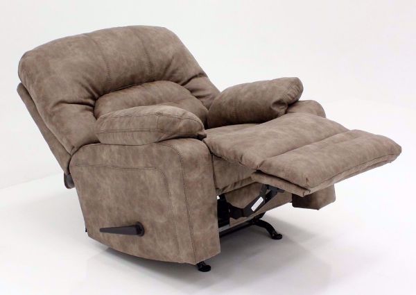 Legacy Rocker Recliner, Tan, Angle, Fully Reclined | Home Furniture Plus Mattress