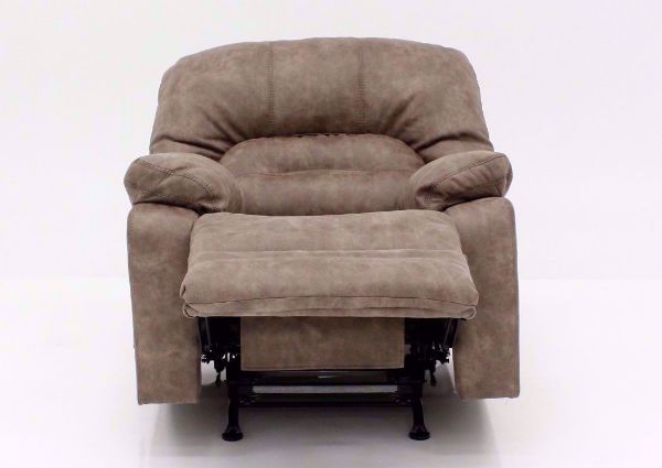 Tan Legacy Rocker Recliner, Front Facing in the Fully Reclined Position | Home Furniture Plus Mattress