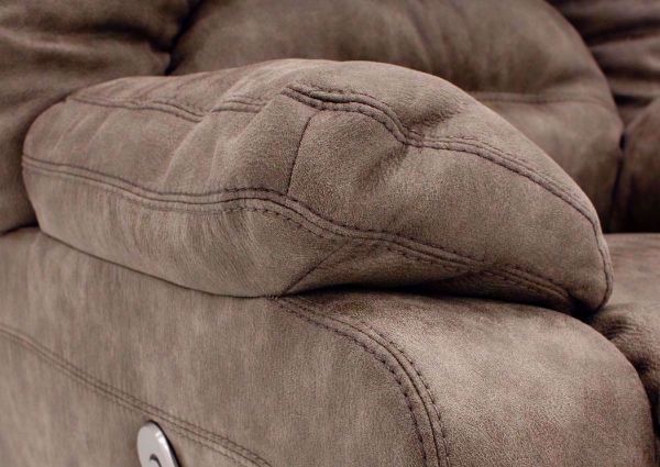 Tan Legacy POWER Rocker Recliner Pillow Arm Detail | Home Furniture Plus Mattress