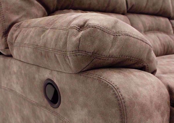 Tan Legacy Reclining Sectional Sofa Pillow Top Arm Detail | Home Furniture Plus Bedding