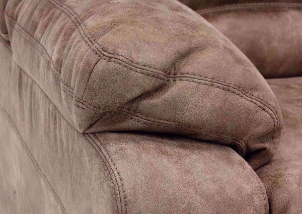 Tan Legacy POWER Reclining Sectional Pillow Arm Detail | Home Furniture Plus Bedding