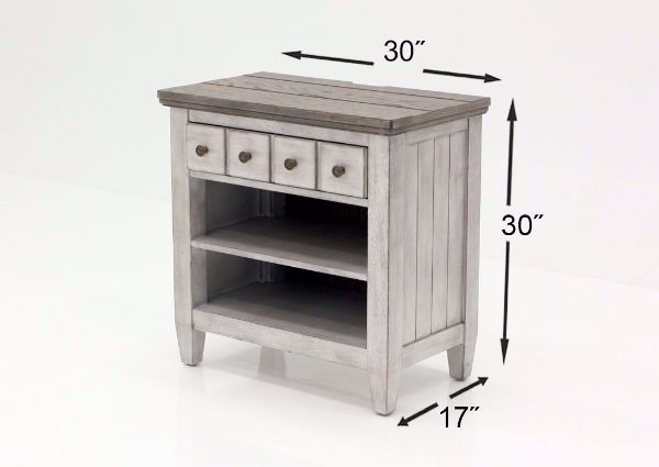 Rustic White Heartland Nightstand Dimensions | Home Furniture Plus Mattress
