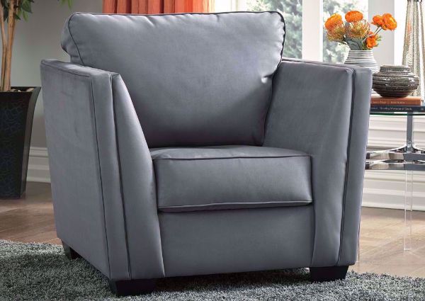 Steel Gray Filone Chair by Ashley Furniture In a Room Setting | Home Furniture Plus Mattress