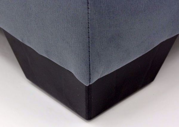 Close Up of Block Style Feet on the Steel Gray Filone Ottoman by Ashley Furniture | Home Furniture Plus Mattress
