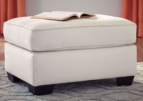 Ivory Filone Ottoman by Ashley Furniture In Room Setting | Home Furniture Plus Mattress