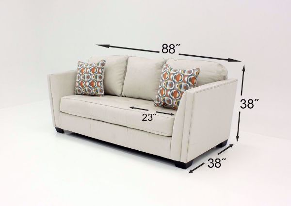 Measurement Details on the Ivory Filone Living Room Set's Sofa by Ashley Furniture | Home Furniture Plus Mattress