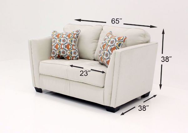 Measurement Details on the Ivory Filone Living Room Set's Loveseat by Ashley Furniture | Home Furniture Plus Mattress
