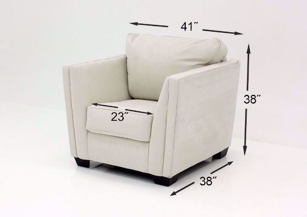 Measurement Details on the Ivory Filone Living Room Set's Chair by Ashley Furniture | Home Furniture Plus Mattress