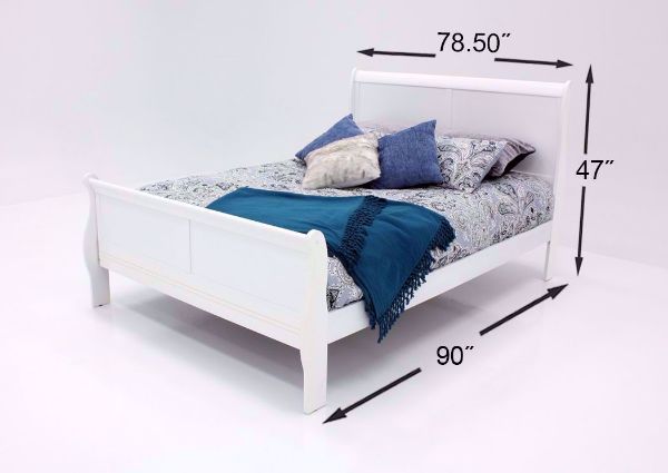 Bright White Louis Philippe King Size Bed Dimensions | Home Furniture Plus Bedding