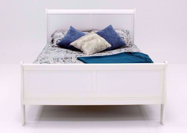 Bright White Louis Philippe King Size Bed Facing Front | Home Furniture Plus Bedding