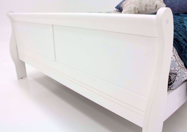 Bright White Louis Philippe King Size Bed Showing the Footboard | Home Furniture Plus Bedding