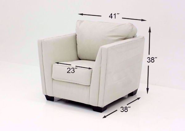 Measurement Details on the Ivory Filone Chair by Ashley Furniture | Home Furniture Plus Mattress