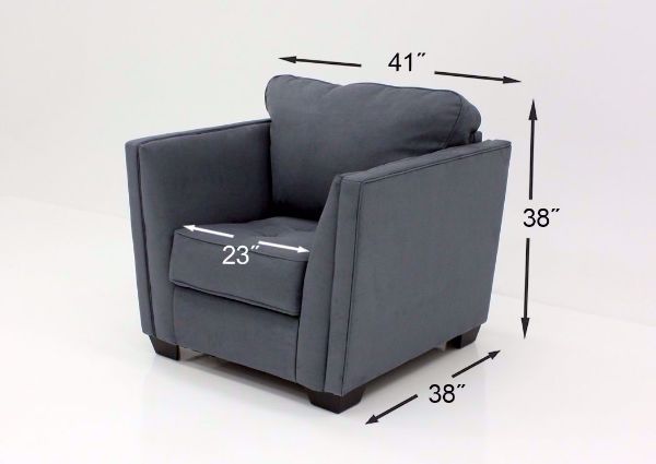 Measurement Details on the Steel Gray Filone Chair by Ashley Furniture | Home Furniture Plus Mattress