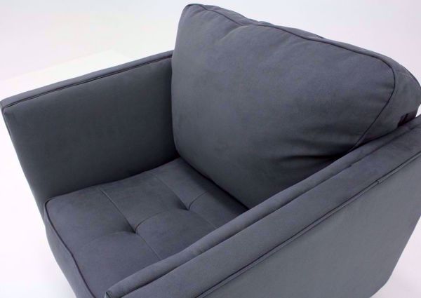 Side View of Back Cushion and Seating Area on the Steel Gray Filone Chair by Ashley Furniture | Home Furniture Plus Mattress